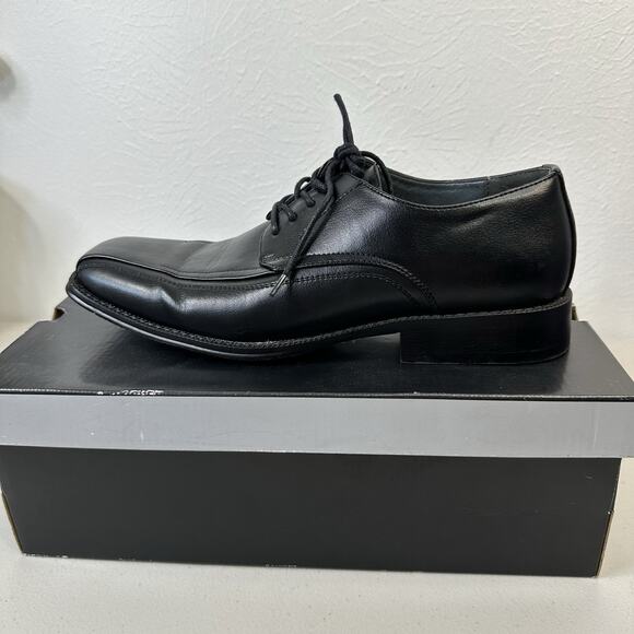JF J.Ferrar Derby Mens Black Dress Shoes Sz. 9.5 M LaceUp Square Toe New In Box - Picture 2 of 9